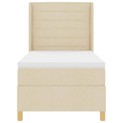 Легло с пружинирана основа с матрак Крем 100 x 200 cm текстил