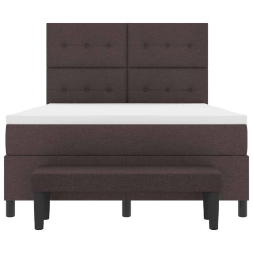 Легло с пружинирана основа Тъмен кафяв 160 x 200 cm текстил
