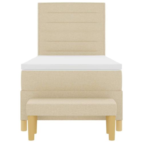 Легло с пружинирана основа с матрак Крем 100 x 200 cm текстил