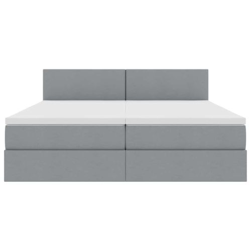 Легло С LED лентисти светлини Светлосиво 200 x 200 cm текстил