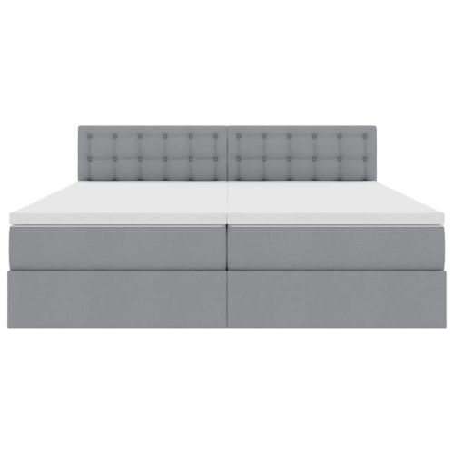 Легло С LED лентисти светлини Светлосиво 200 x 200 cm текстил