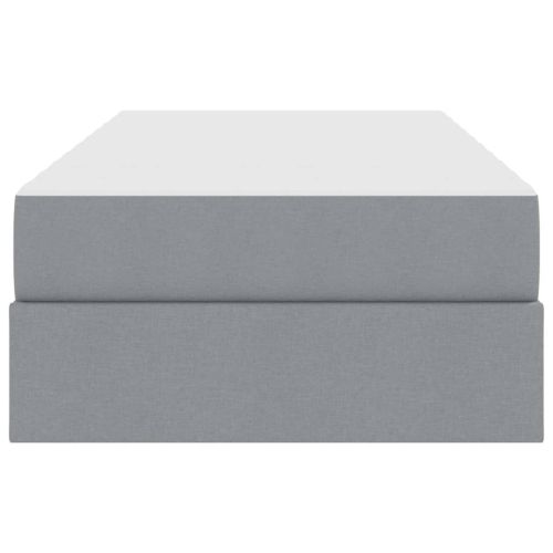 Легло с място за съхранение и матрак Светлосиво 100 x 200 cm