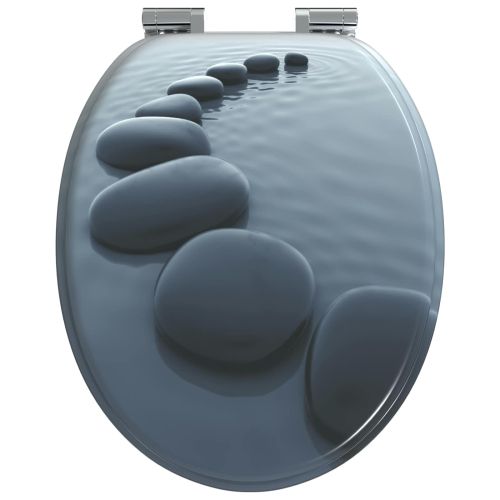 Мека затваряща се тоалетна седалка 2 pcs Сив 44 x 38 см ПДЧ