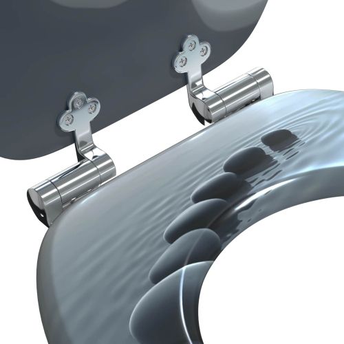 Мека затваряща се тоалетна седалка 2 pcs Сив 44 x 38 см ПДЧ