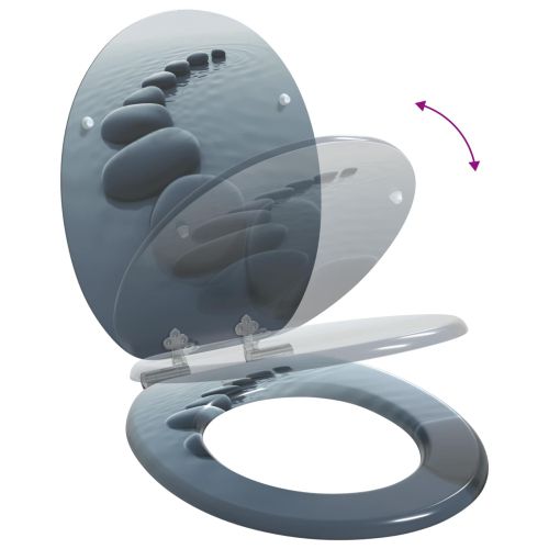 Мека затваряща се тоалетна седалка 2 pcs Сив 44 x 38 см ПДЧ