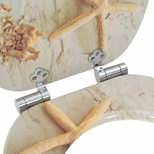 Мека затваряща се тоалетна седалка 2 pcs Жълт и бял 44 x 38 см