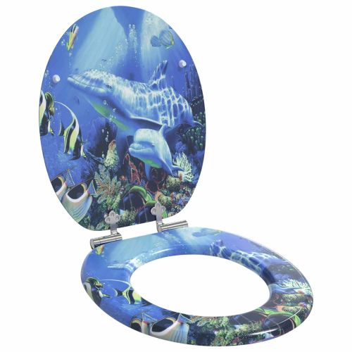 Мека затваряща се тоалетна седалка 2 pcs Синьо 44 x 38 см ПДЧ