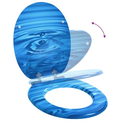Мека затваряща се тоалетна седалка 2 pcs Син капсула 44 x 38 см