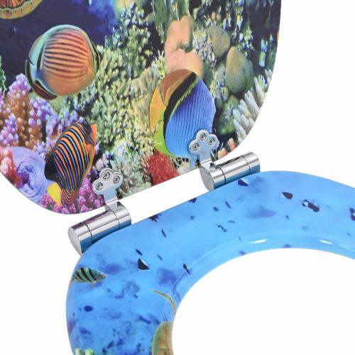 Мека затваряща се тоалетна седалка 2 pcs Дълбокосиньо море ПДЧ