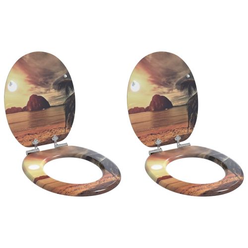 Мека затваряща се тоалетна седалка 2 pcs Оранжево 44 x 38 см