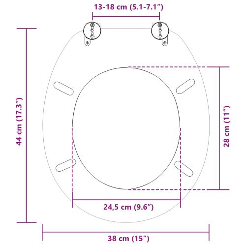 Мека затваряща се тоалетна седалка 2 pcs Сив 44 x 38 см ПДЧ