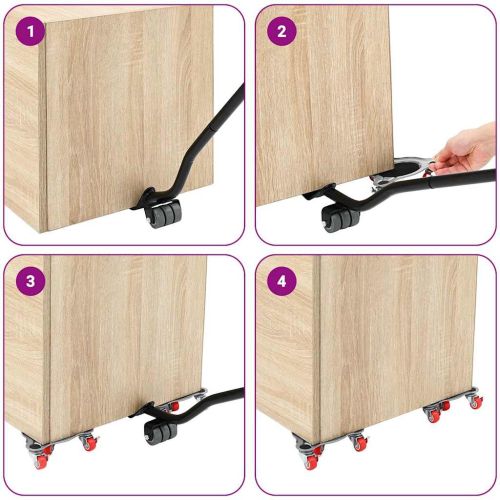 Мебелни колелца 4 бр. с повдигач 14,5x13,5x4 см стомана 400 кг