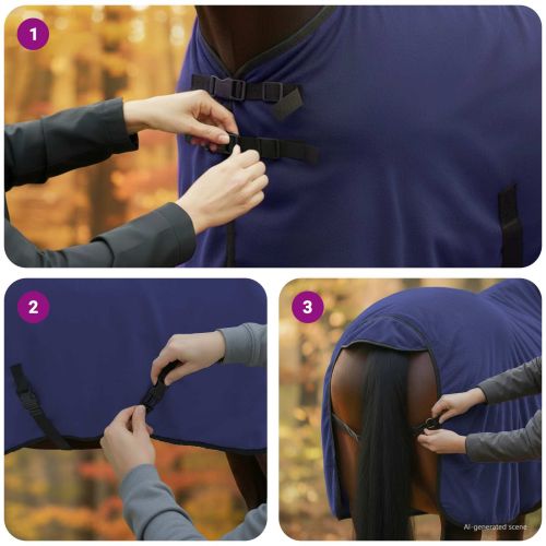 Конско одеяло Морски син Полиестер