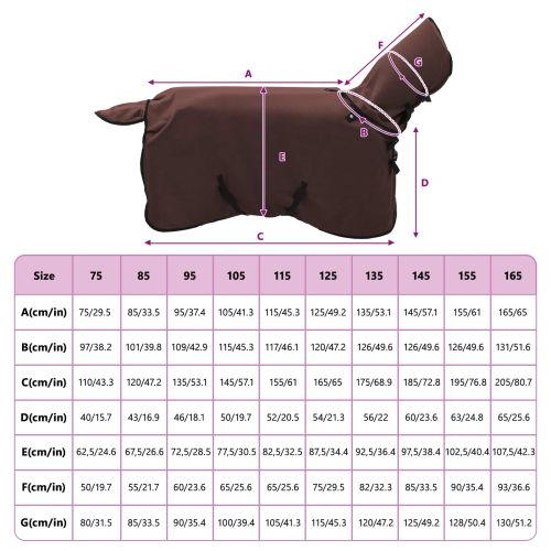 Конско одеяло Пълно тъмно кафяво Полиестер