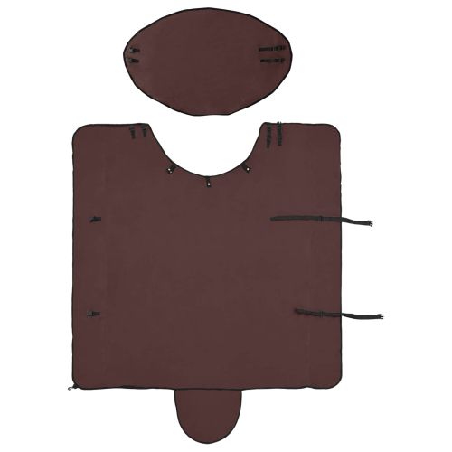 Конско одеяло Пълно тъмно кафяво 145 cm Полиестер