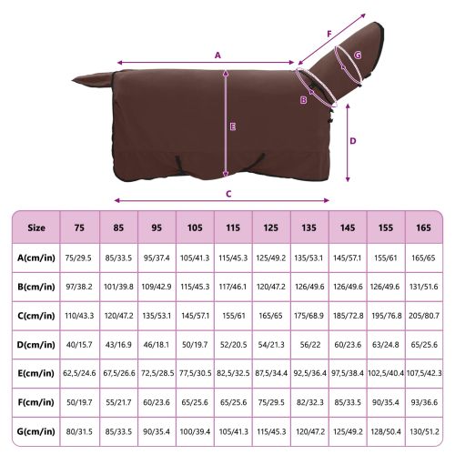 Конско одеяло Пълно тъмно кафяво 145 cm Полиестер