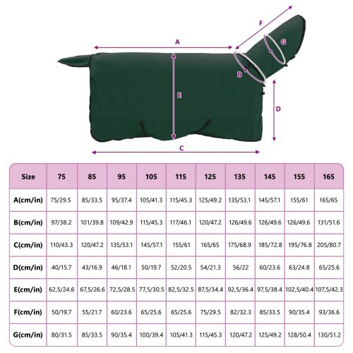 Конско одеяло Пълно тъмно зелено Полиестер