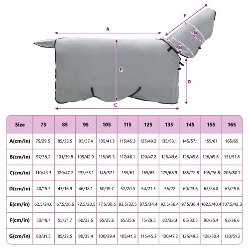 Конско одеяло Пълно светло сиво и розово Полиестер