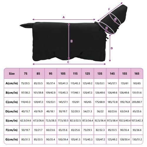 Конско одеяло Черно Полиестер