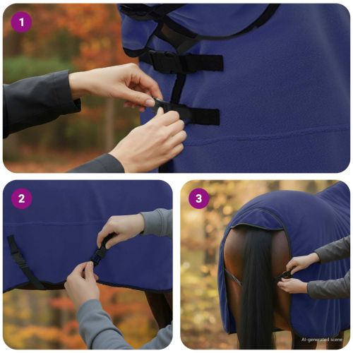 Конско одеяло Морски син Полиестер