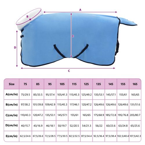 Конско одеяло Пълно аквамариново 85 cm Полар флийс