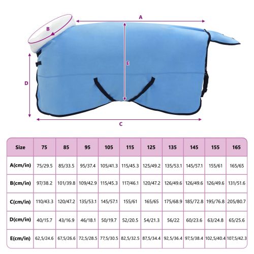 Конско одеяло Пълно аквамариново 125 cm Полар флийс