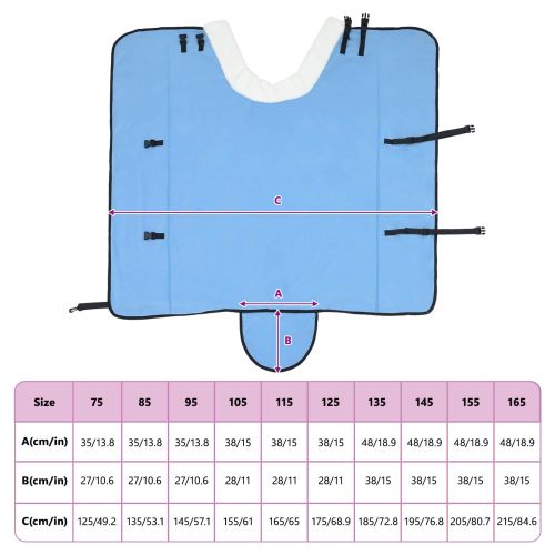 Конско одеяло Пълно аквамариново 125 cm Полар флийс