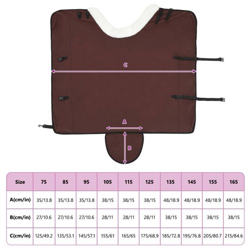 Конско одеяло Пълно тъмно кафяво 155 cm Полар флийс