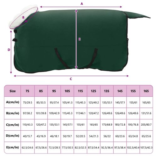 Конско одеяло Пълно тъмно зелено 155 cm Полар флийс