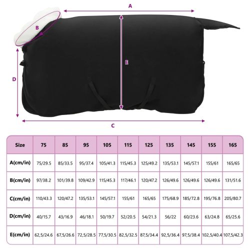 Конско одеяло Черно 105 cm Полар флийс
