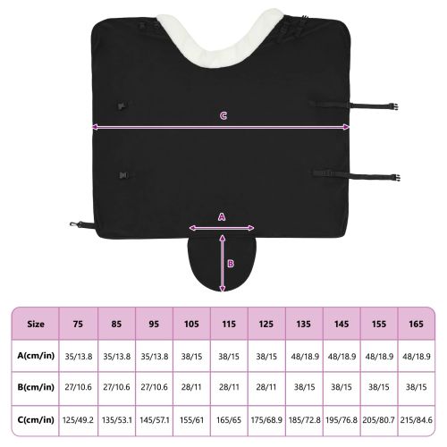Конско одеяло Черно 105 cm Полар флийс