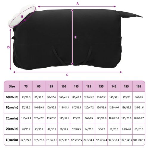 Конско одеяло Черно 125 cm Полар флийс