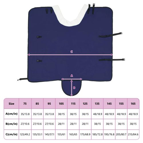 Конско одеяло Морски син 115 cm Полар флийс