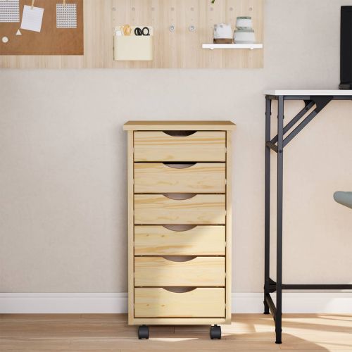 Ролков шкаф с чекмеджета с колело MOSS Ясна лакова покривка