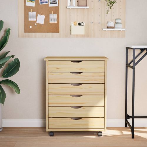 Ролков шкаф с чекмеджета с колело MOSS Ясна лакова покривка