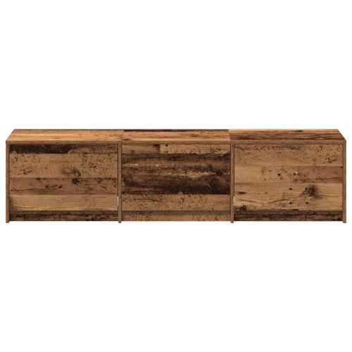ТВ шкаф с LED Старо дърво 165 x 34 x 40 см Инженерно дърво