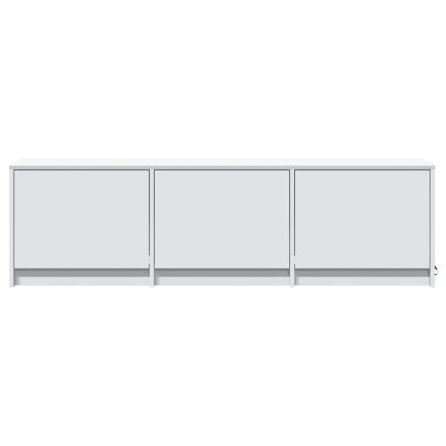 ТВ шкаф с LED с чекмедже Бяло 140 x 34 x 40 см Инженерно дърво