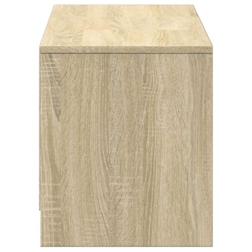 ТВ шкаф с LED Сонома 140 x 34 x 40 см Инженерно дърво