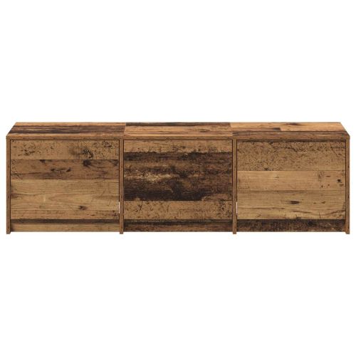 ТВ шкаф с LED Старо дърво 140 x 34 x 40 см Инженерно дърво