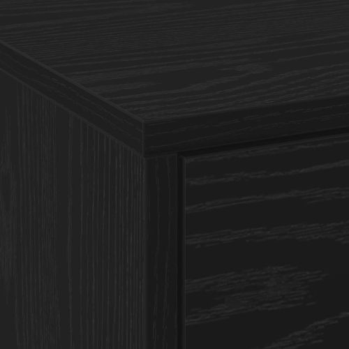 ТВ шкаф с LED Черния дъб 140 x 34 x 40 см Инженерно дърво