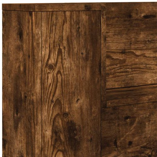 Табла за легло с LED осветление Пушена Дъб Инженерно дърво