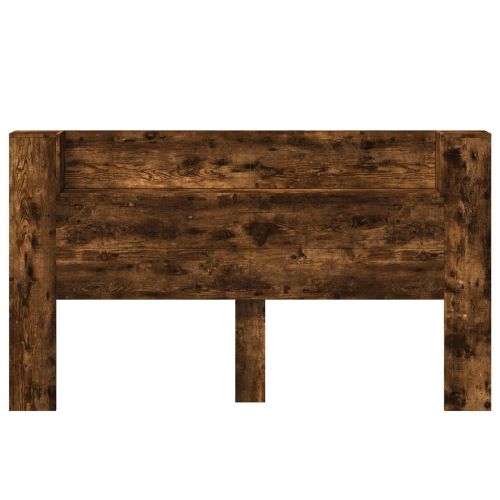 Табла за легло с LED осветление Пушена Дъб Инженерно дърво