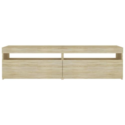 ТВ шкафове, 2 бр, с LED осветление, дъб сонома, 75x35x40 см