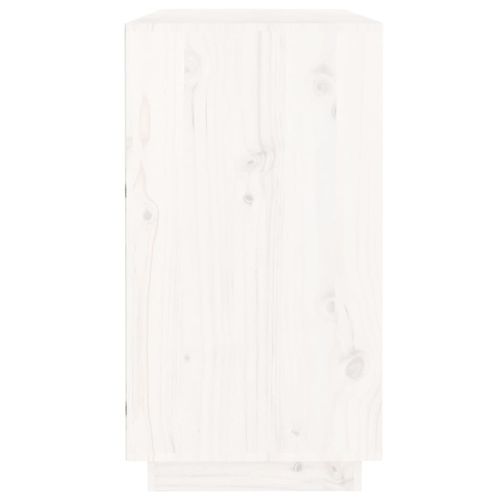 Сайдборд, бял, 100x40x75 см, бор масив