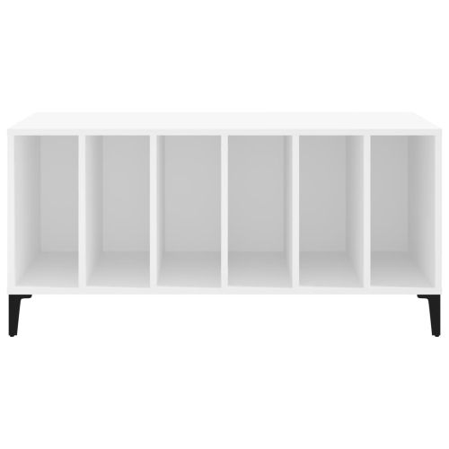 Шкаф за грамофонни плочи бял 100x38x48 см инженерно дърво