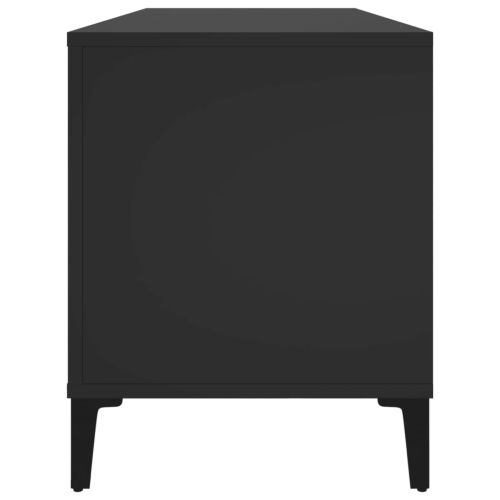 Шкаф за грамофонни плочи черен 100x38x48 см инженерно дърво