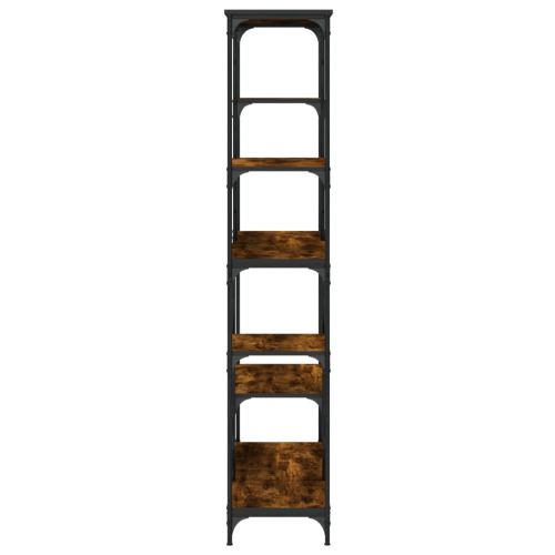 Библиотека опушен дъб 99x35,5x176 см инженерно дърво и стомана