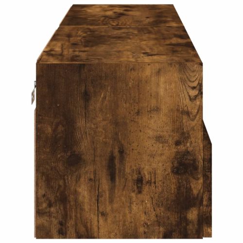 Стенни ТВ шкафове 2 бр опушен дъб 60x30x30 см инженерно дърво