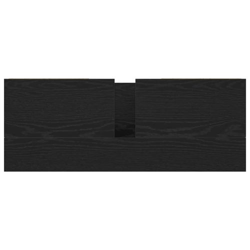 Шкаф за мивка с чекмеджета Черен дъб 90x34,5x60 cm