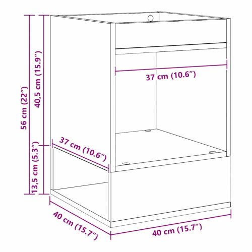 Крайна масичка 2 pcs Черния дъб 40 x 40 x 56 см Инженерно дърво